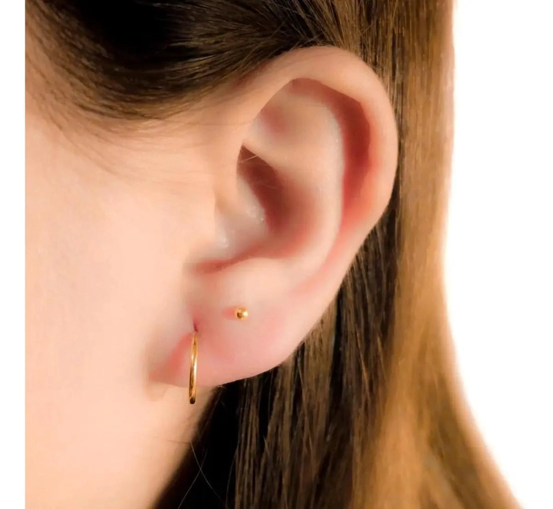 AROS ARGOLLA 12 MM EN PLATA 925 BAÑADA EN ORO - 5