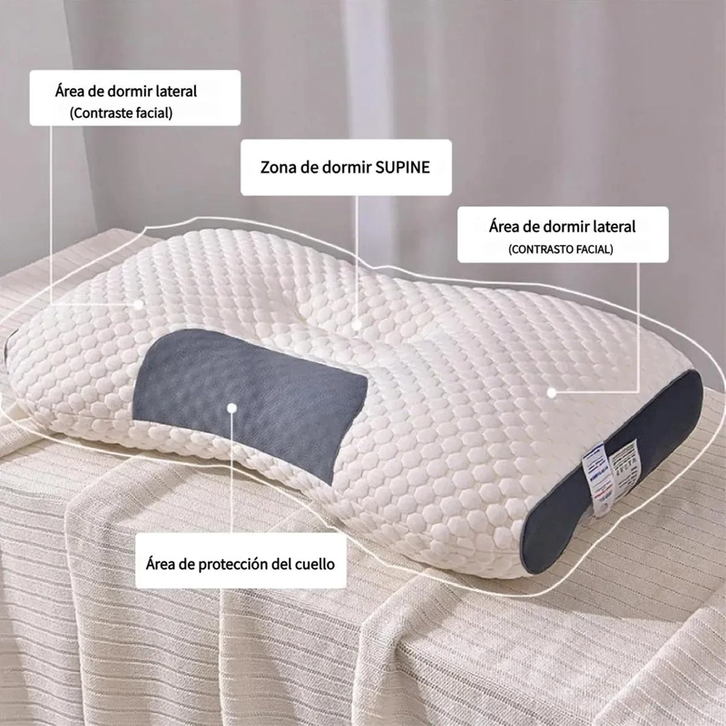 ALMOHADAS ERGONOMICAS ANTIBACTERIANAS PARA EL CUELLO 68X42CM - 4