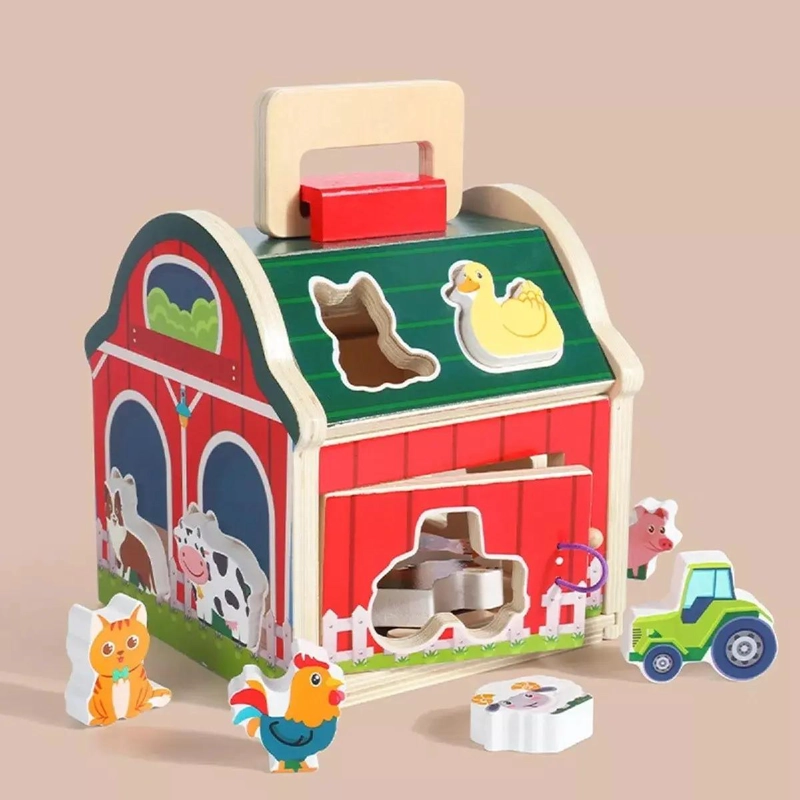 JUGUETE DIDACTICO DE MADERA GRANJA CON ANIMALES PARA NIÑOS - 6