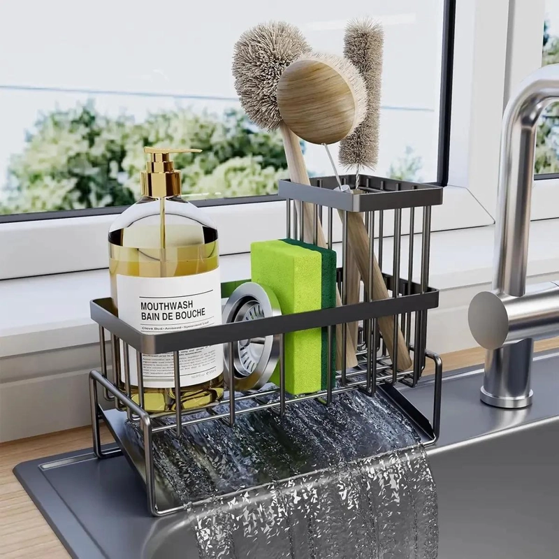 ORGANIZADOR DE COCINA PARA FREGADERO DE ACERO INOXIDABLE - 1