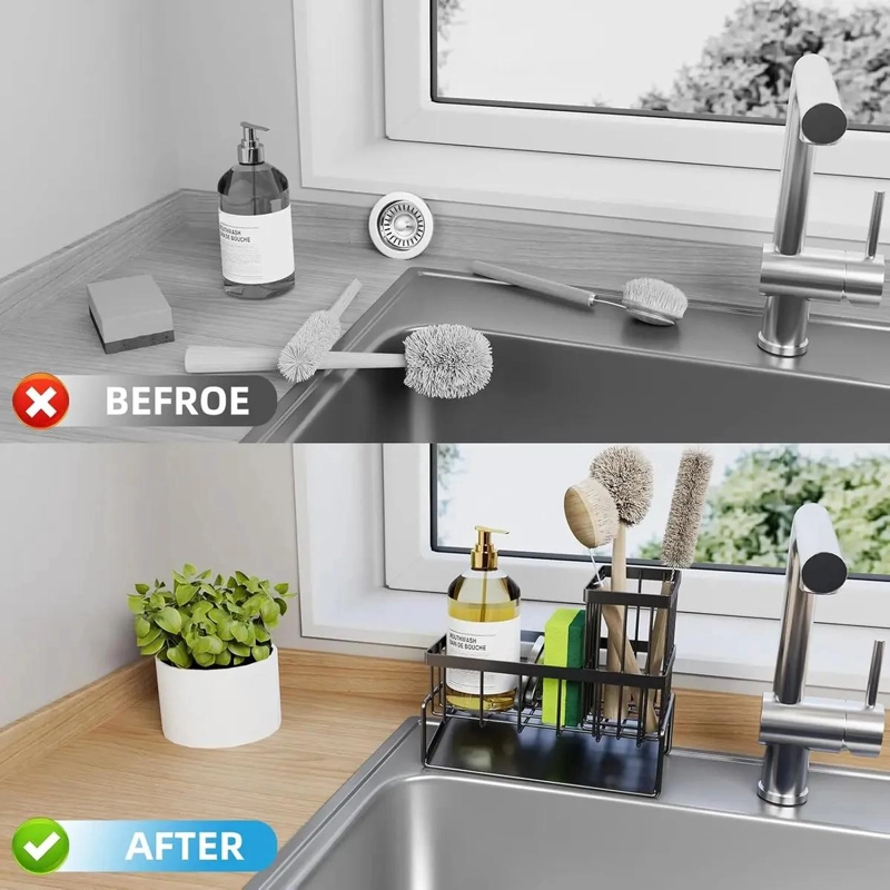 ORGANIZADOR DE COCINA PARA FREGADERO DE ACERO INOXIDABLE - 4