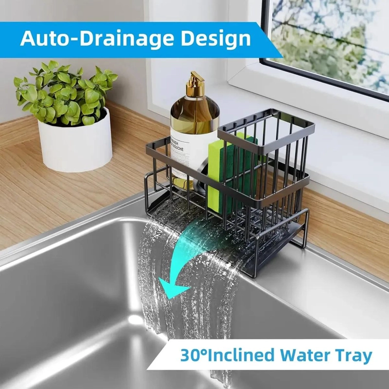 ORGANIZADOR DE COCINA PARA FREGADERO DE ACERO INOXIDABLE - 6