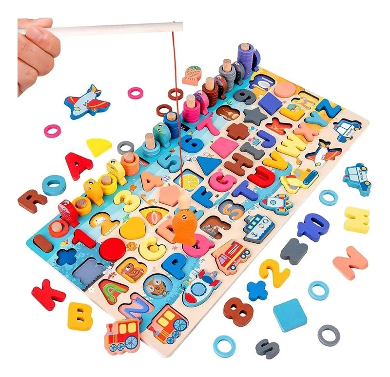 JUGUETE EDUCATIVO MULTIFUNCIONAL DE MADERA PARA NIÑOS - 4