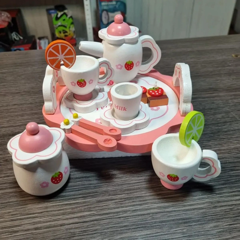 SET DE TAZAS DE TE  DE MADERA PARA NIÑOS - 1