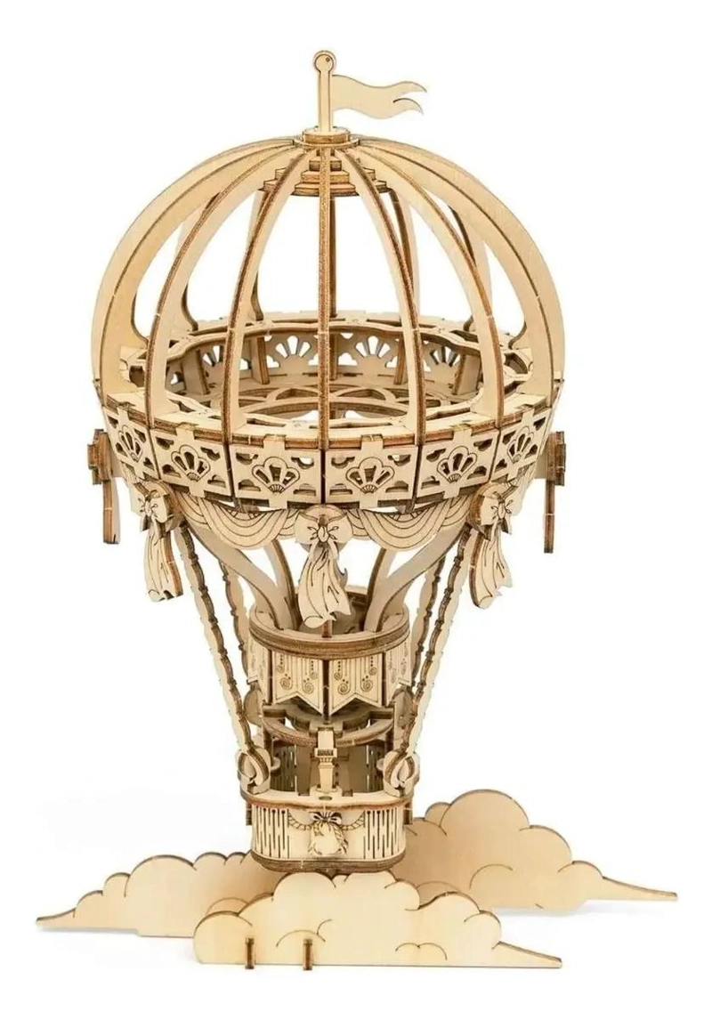 PUZZLE 3D GLOBO AEROSTATICO DE MADERA PARA ARMAR - 1