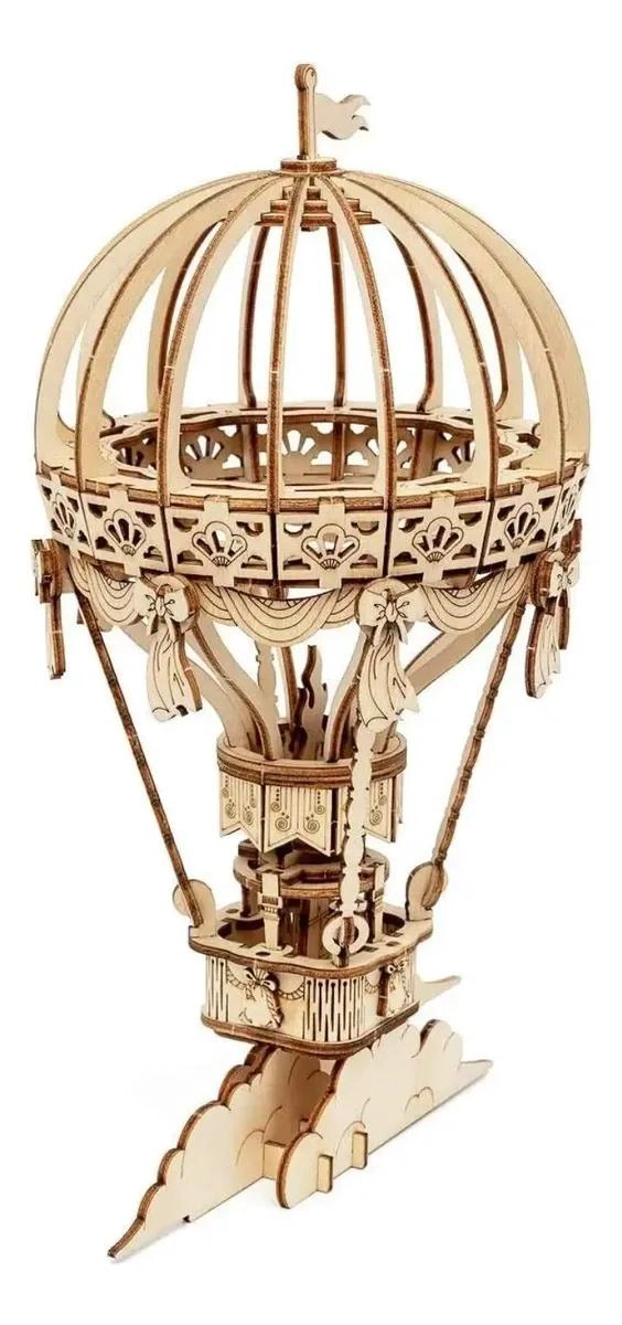 PUZZLE 3D GLOBO AEROSTATICO DE MADERA PARA ARMAR - 4