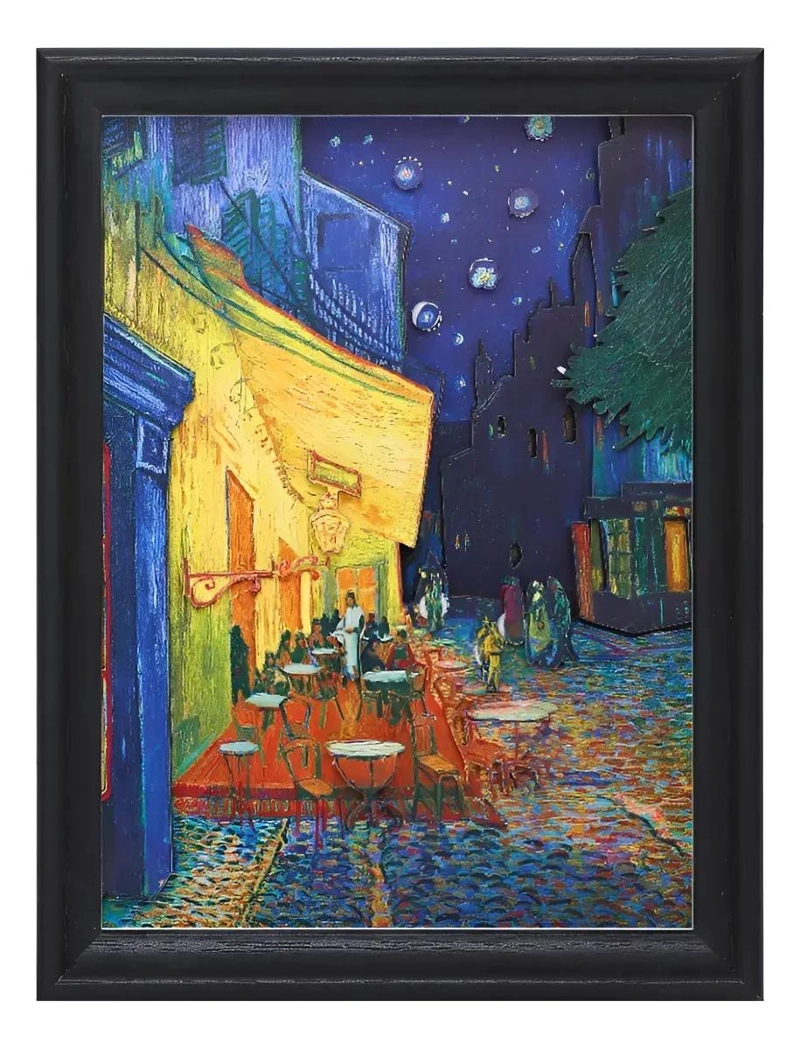 PUZZLE 3D TERRAZA DE CAFE  DE VAN GOGH PARA ENTUSIASTAS - 1