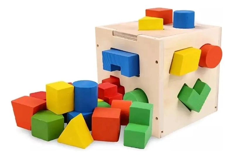 CUBO EDUCATIVO DE MADERA PARA CLASIFICACION DE FORMAS - 2