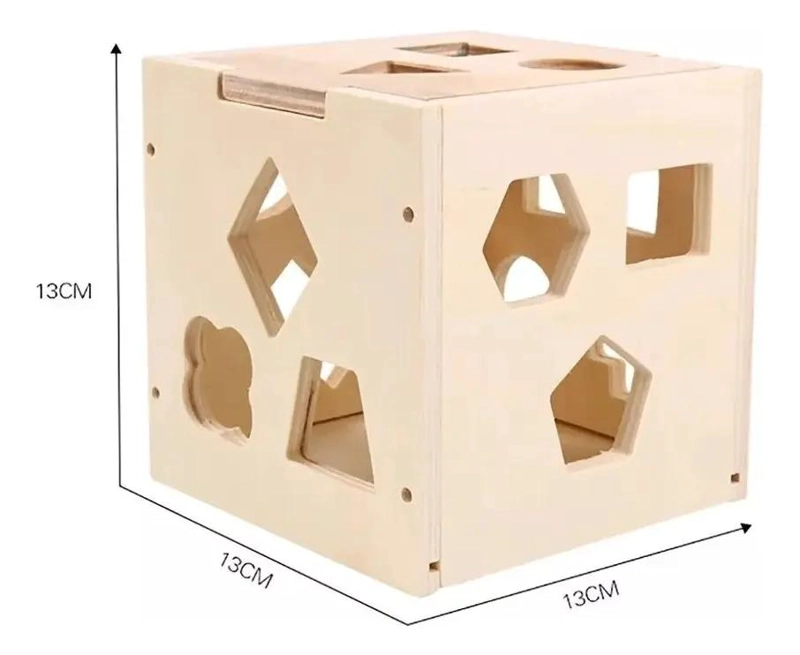CUBO EDUCATIVO DE MADERA PARA CLASIFICACION DE FORMAS - 9