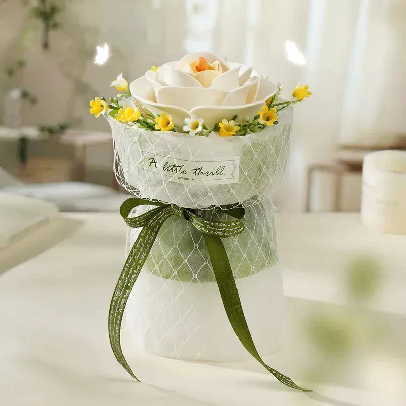 PUZZLE 3D FLOR DE CAMELIA BLANCA DE MADERA PARA ARMAR - 1