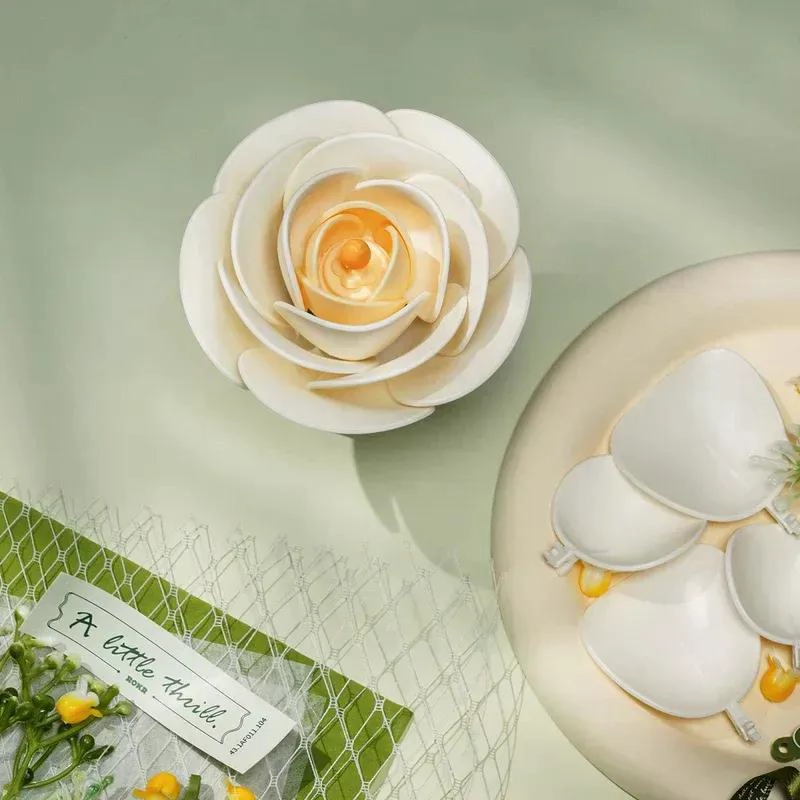 PUZZLE 3D FLOR DE CAMELIA BLANCA DE MADERA PARA ARMAR - 5