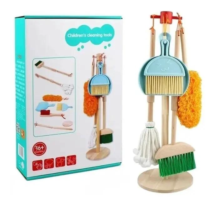 SET DE LIMPIEZA JUGUETE DE MADERA PARA NIÑOS - 1