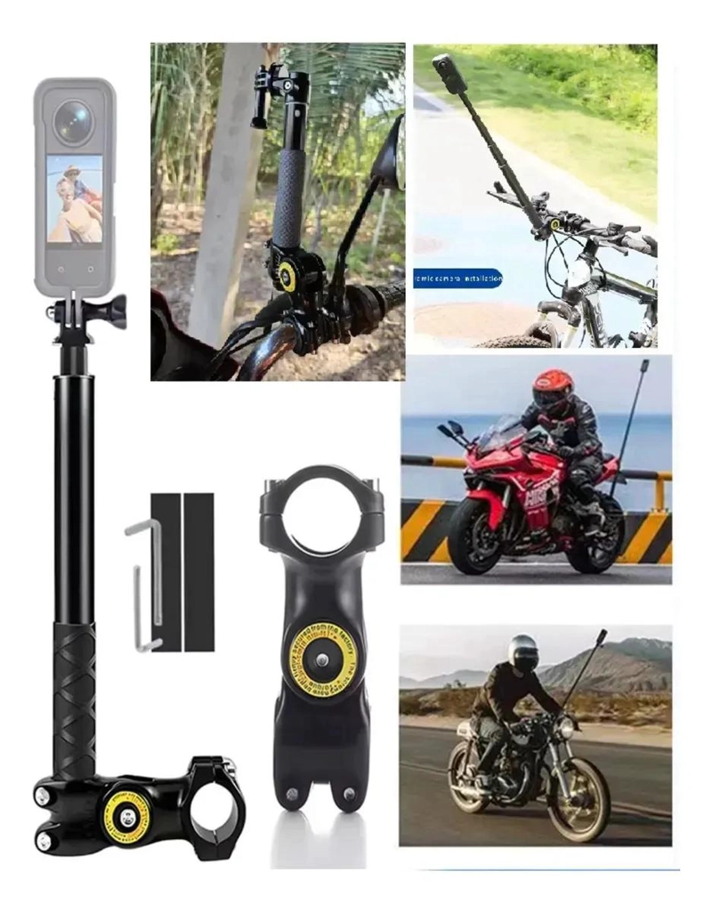 SOPORTE PARA MOTO Y BASTON INVISIBLE PARA CAMARAS DE ACCION - 4