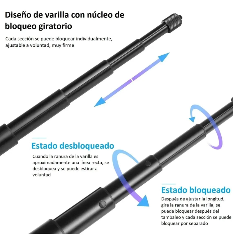 SOPORTE PARA MOTO Y BASTON INVISIBLE PARA CAMARAS DE ACCION - 6