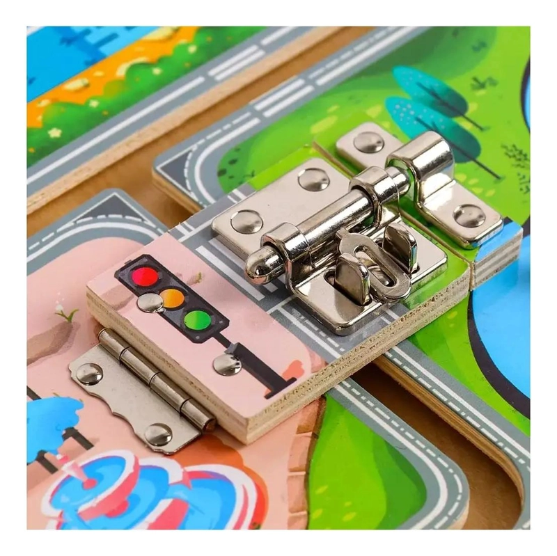 TABLERO SENSORIAL MONTESSORI PARA DESARROLLO MOTOR INFANTIL - 4