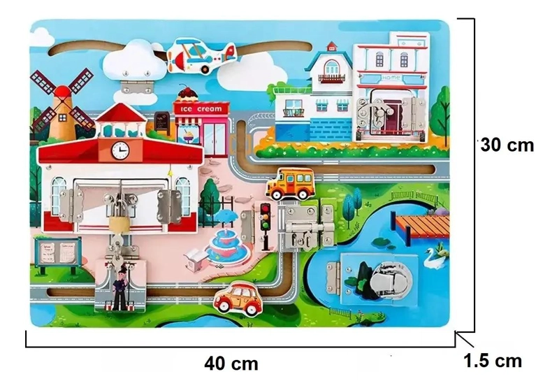TABLERO SENSORIAL MONTESSORI PARA DESARROLLO MOTOR INFANTIL - 6