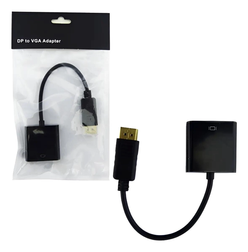 CONVERTIDOR DE DISPLAYPORT A VGA HEMBRA NEGRO - 1