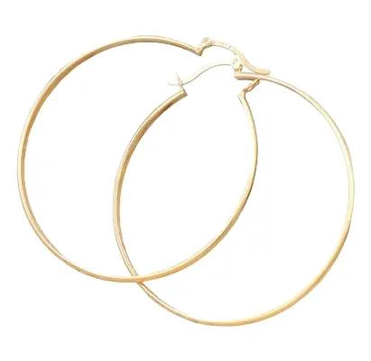 ARETES CANDONGAS LISAS DE ORO LAMINADO 18K - 1