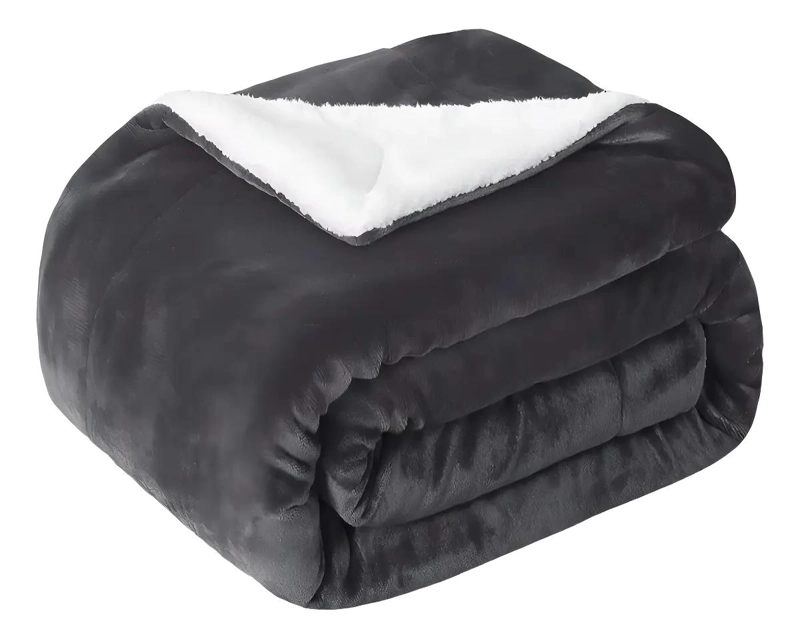 FRAZADA CHIPORRO COLOR LISO 150X200 CM IDEAL PARA CAMA 1 PLAZA Y MEDIA - 1
