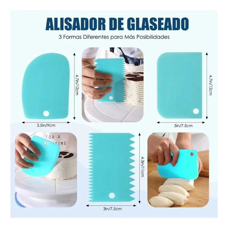 KIT COMPLETO DE REPOSTERIA CON PLATO GIRATORIO Y 61 ACCESORIOS - 2