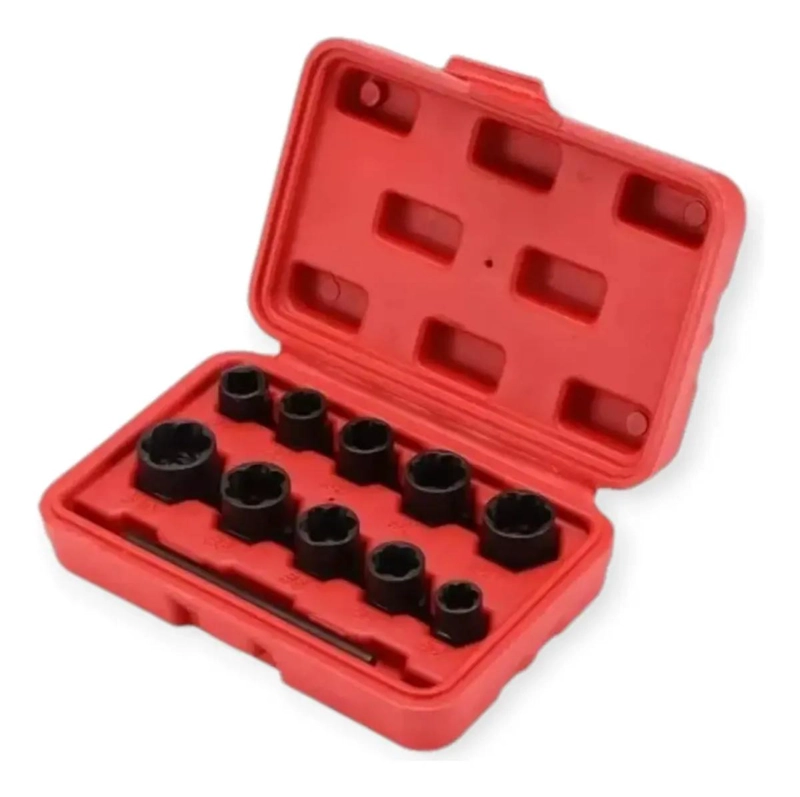 JUEGO DE DADOS EXTRACTORES DE PERNOS Y TUERCAS 11 PIEZAS - 1