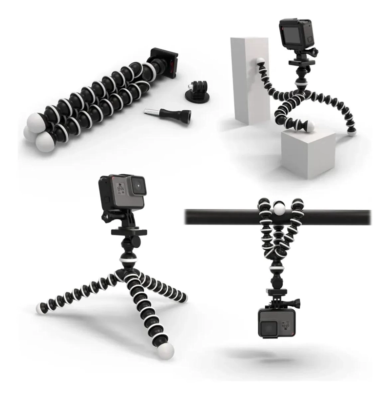 TRIPODE FLEXIBLE PARA CELULAR Y CAMARA CON SOPORTE AJUSTABLE - 1