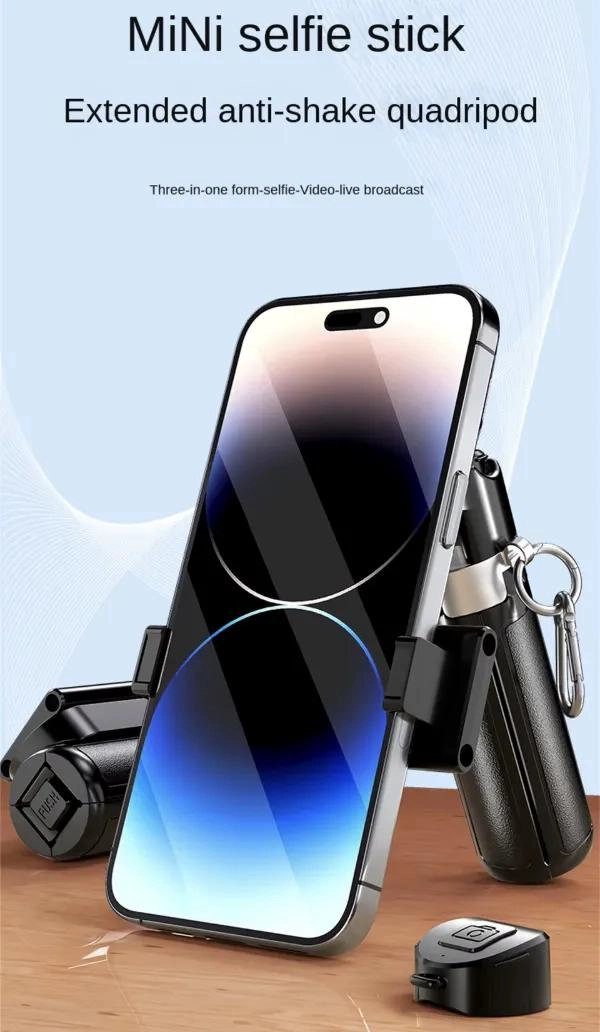 BASTON SELFIE TRIPODE MINI PORTATIL BLUETOOTH 42CM - 2