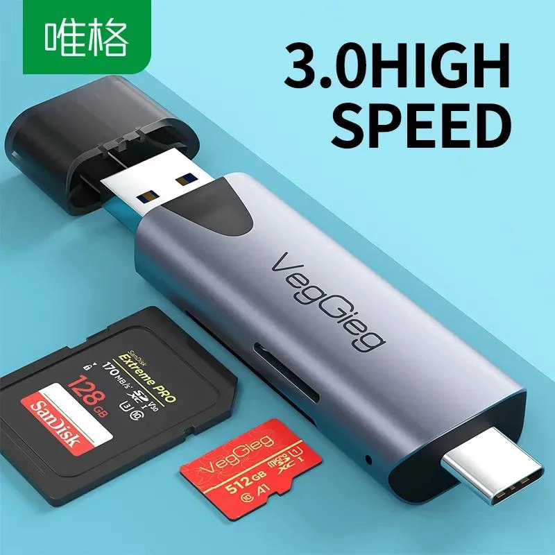 LECTOR DE TARJETAS SD Y MICRO SD USB-C Y USB 3.0 - 5
