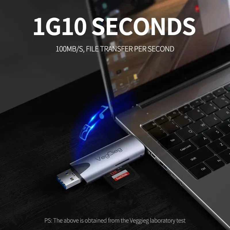 LECTOR DE TARJETAS SD Y MICRO SD USB-C Y USB 3.0 - 8
