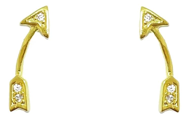 AROS FLECHA ELEGANTES BAÑADOS EN ORO 18K - 1