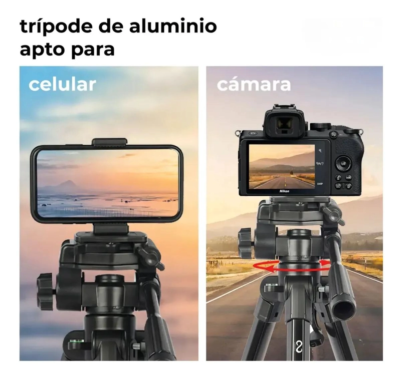 TRIPODE PORTATIL ESTABILIZADOR PARA CAMARA Y TELE FONO - 5