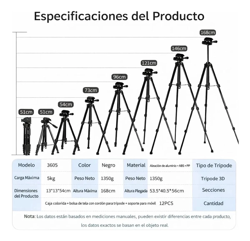 TRIPODE PORTATIL ESTABILIZADOR PARA CAMARA Y TELE FONO - 6
