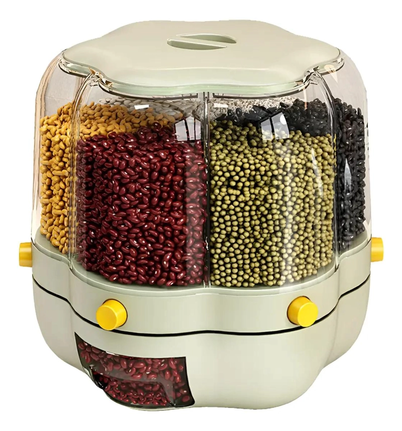 DISPENSADOR GIRATORIO DE ALIMENTOS CON COMPARTIMENTOS MULTIPLES - 2