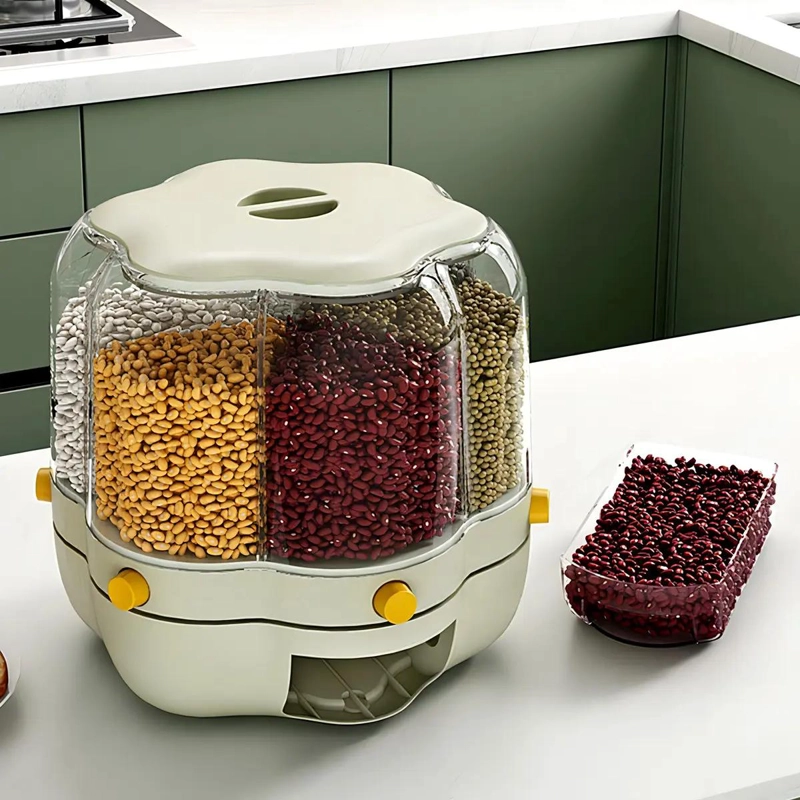 DISPENSADOR GIRATORIO DE ALIMENTOS CON COMPARTIMENTOS MULTIPLES - 3