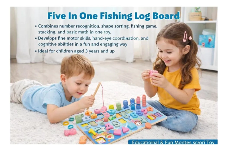 ABACO PESCA MONTESSORI JUGUETE DIDACTICO DE MADERA - 2