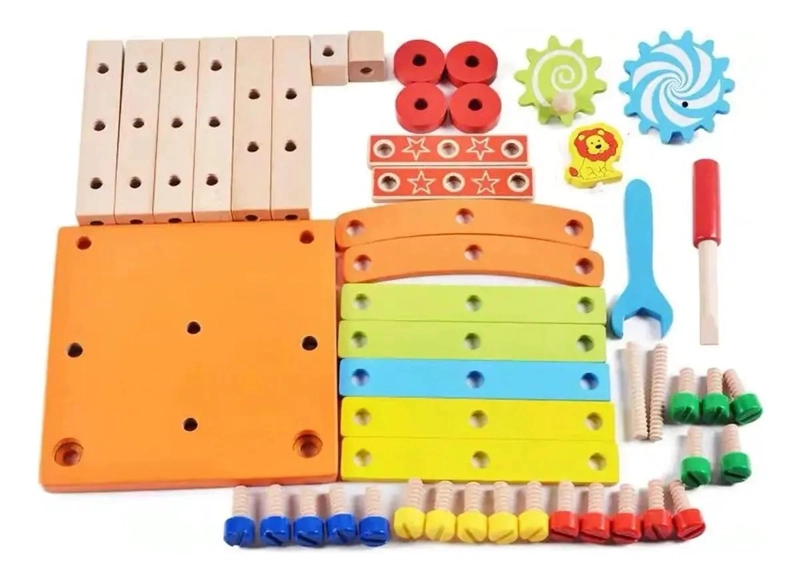 KIT DE HERRAMIENTAS ARMABLE PARA NIÑOS CON SILLA Y BANCO - 7