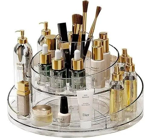 ORGANIZADOR GIRATORIO DE MAQUILLAJE CON BASE ANTIDESLIZANTE - 1