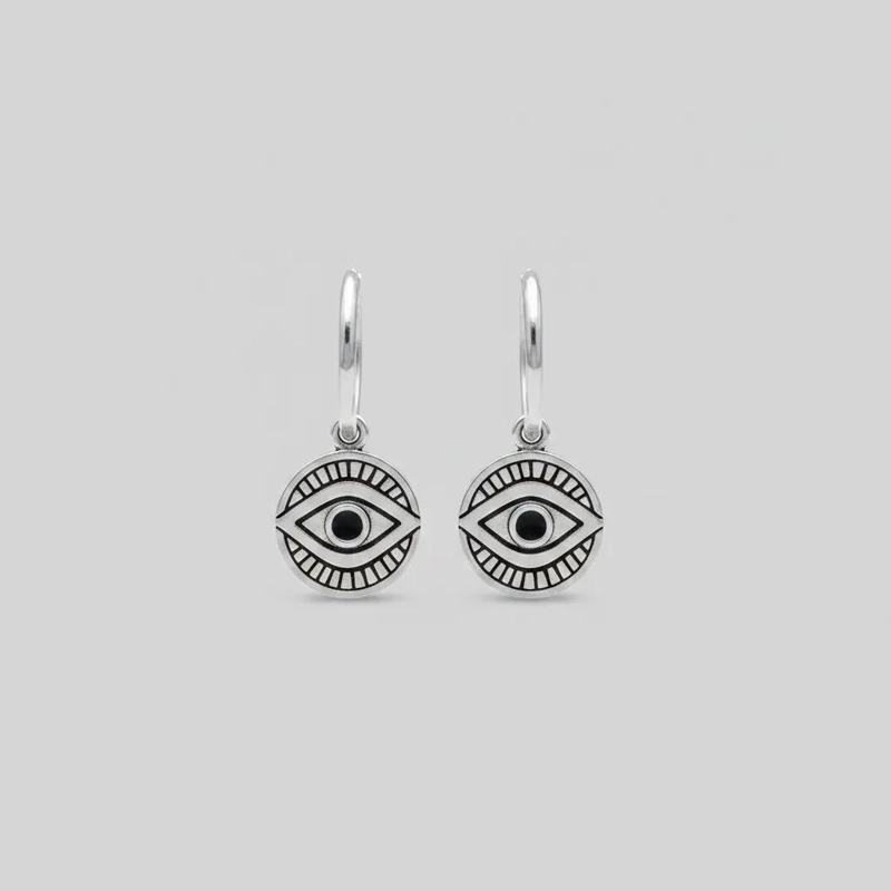AROS ARGOLLAS OJO TURCO EN PLATA ITALIANA 925 PARA PROTECCION - 7