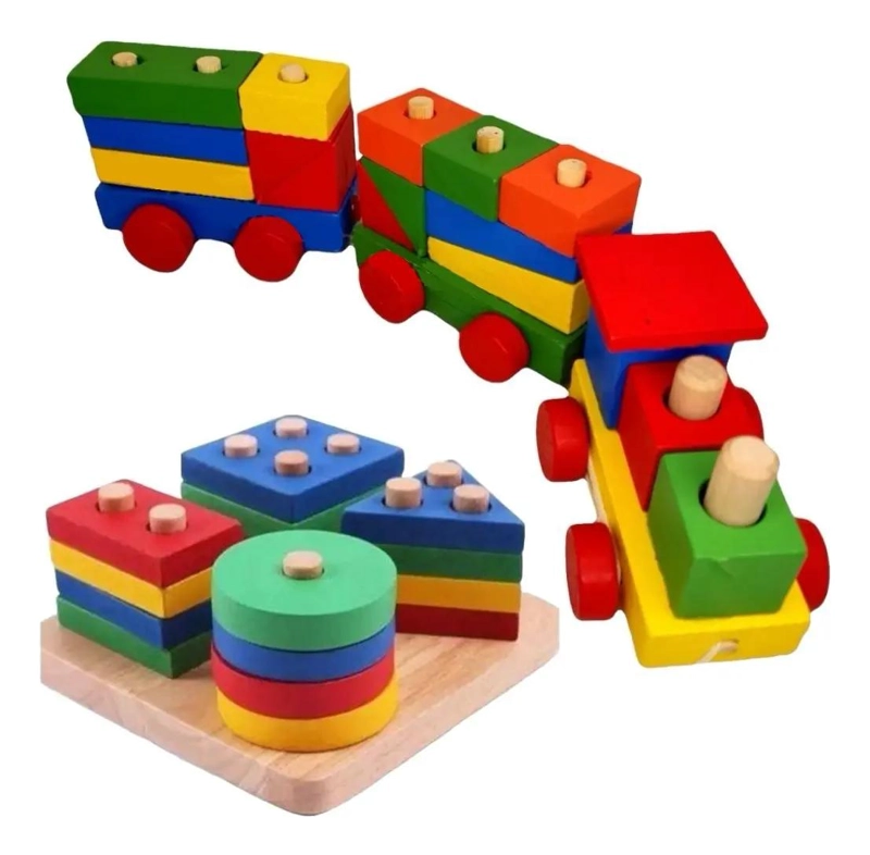 TREN DE MADERA PARA DESARROLLO DE MOTRICIDAD Y ENCAJE - 1