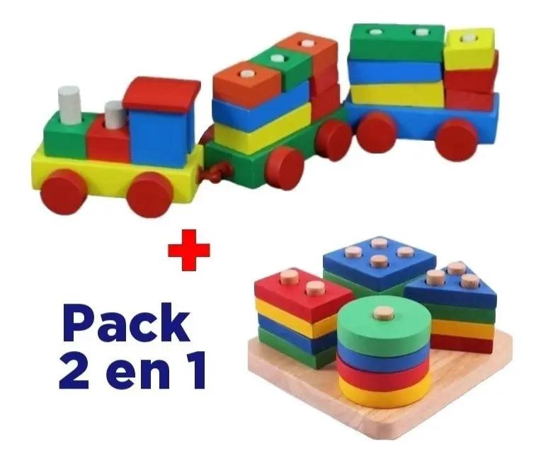 TREN DE MADERA PARA DESARROLLO DE MOTRICIDAD Y ENCAJE - 2