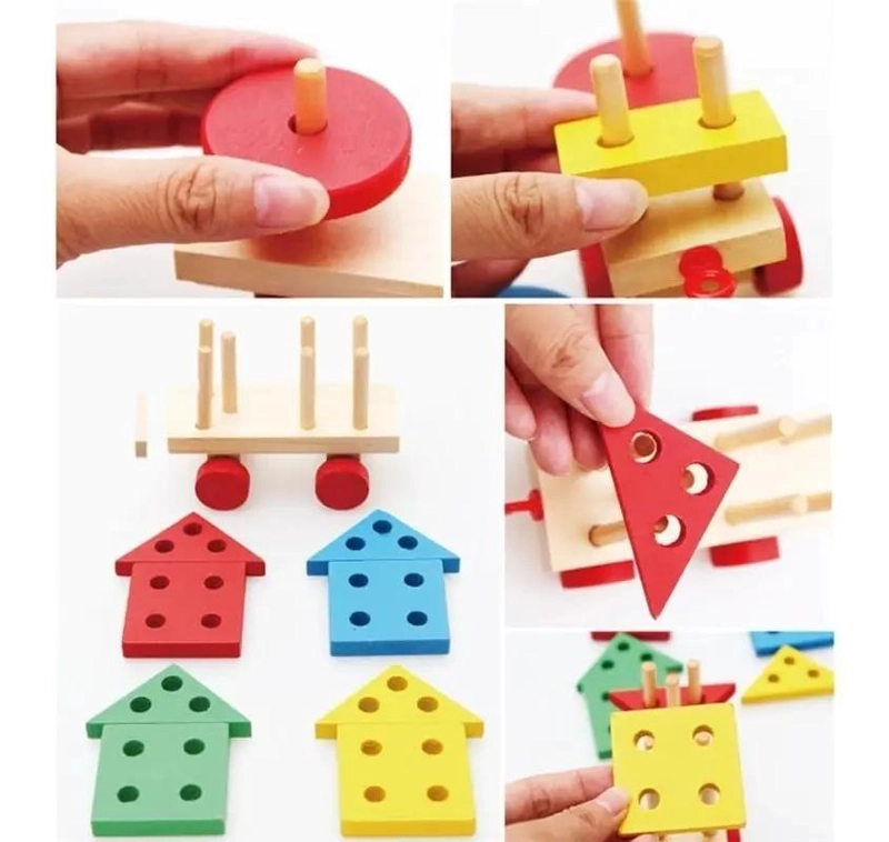 TREN DE MADERA PARA DESARROLLO DE MOTRICIDAD Y ENCAJE - 4