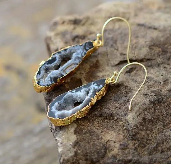 AROS DE DRUZY NATURAL EN COLOR DORADO PARA MUJER - 1