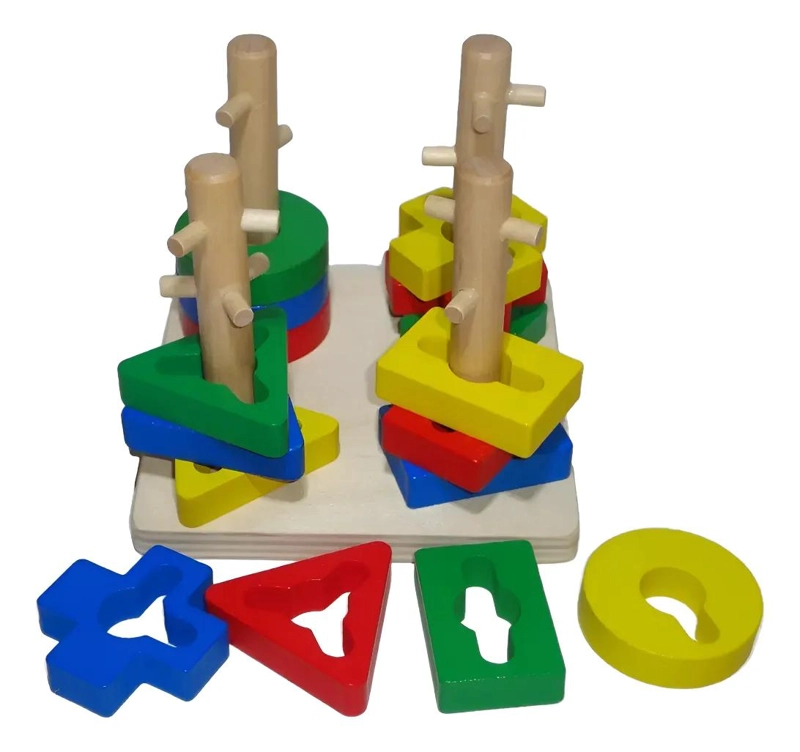 PACK DE 4 JUGUETES DIDACTICOS DE MADERA PARA NIÑOS - 3