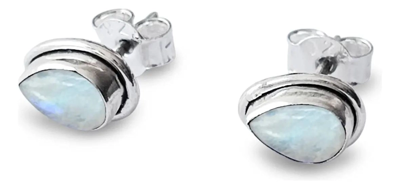 AROS DE GOTA CON PIEDRAS NATURALES EN PLATA FINA 925 - 2