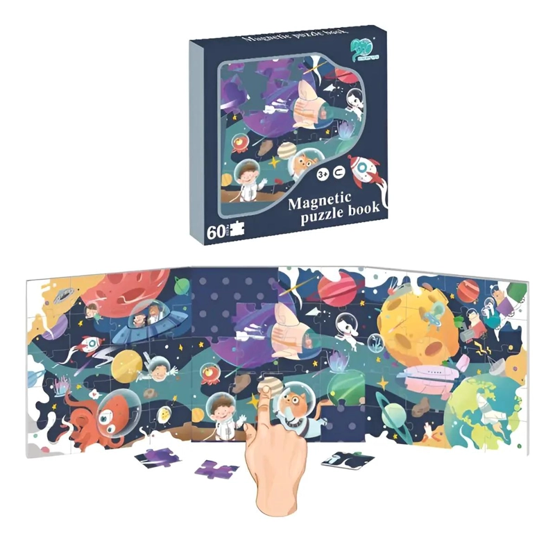 LIBRO INTERACTIVO CON 60 PIEZAS MAGNE TICAS PARA NIÑOS - 1