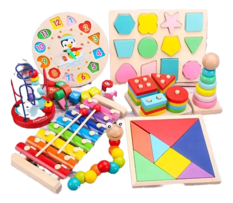 PACK 8 ROMPECABEZAS DIDACTICOS DE MADERA PARA NIÑOS - 1