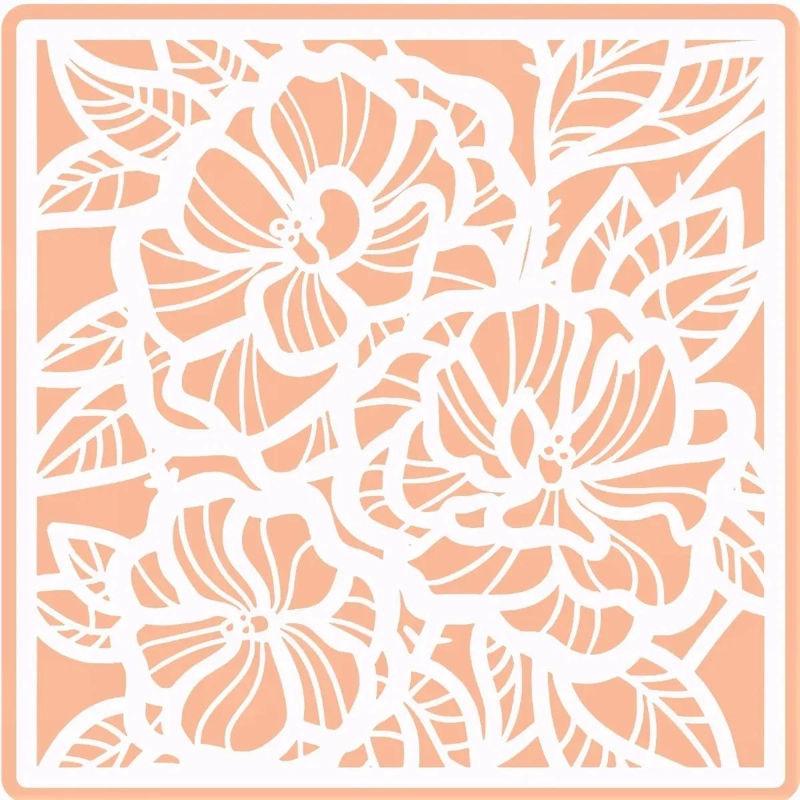 STENCIL FLORAL PARA DECORACION DE TORTAS Y PASTELES - 1