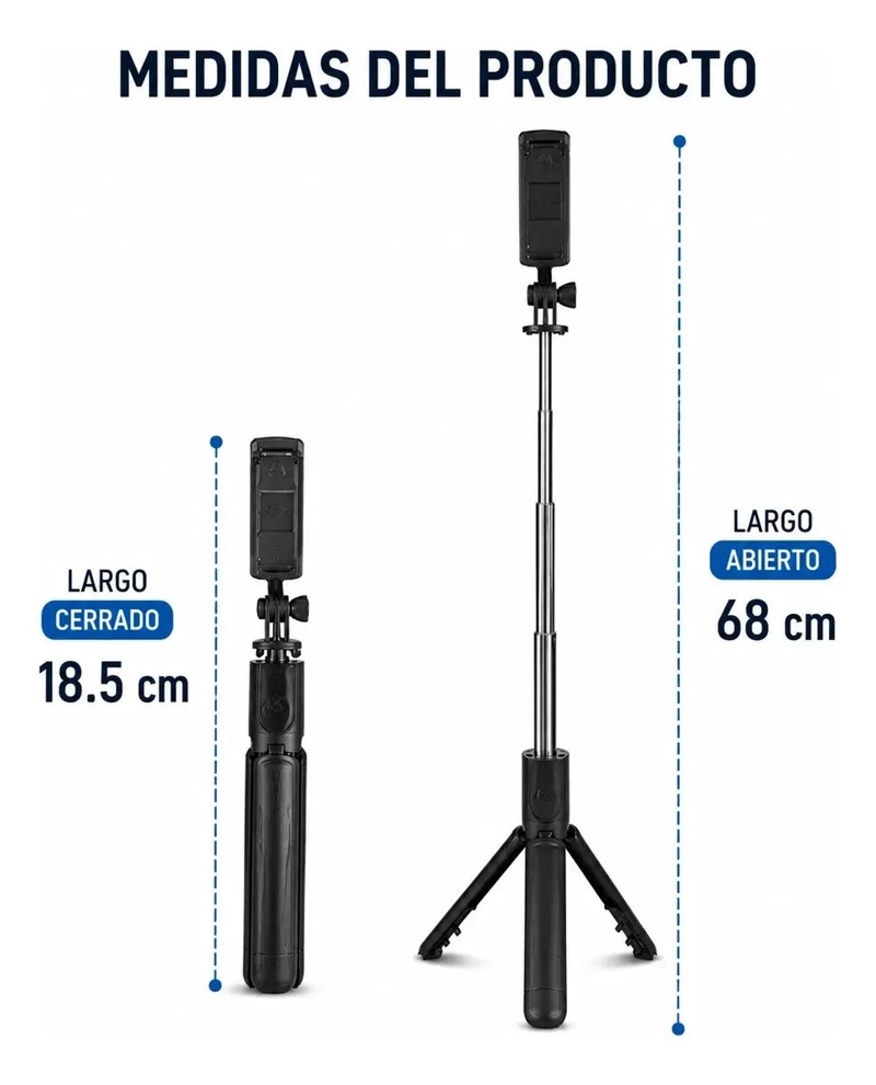 TRIPODE AJUSTABLE Y PALO SELFIE CON CONTROL REMOTO - 6