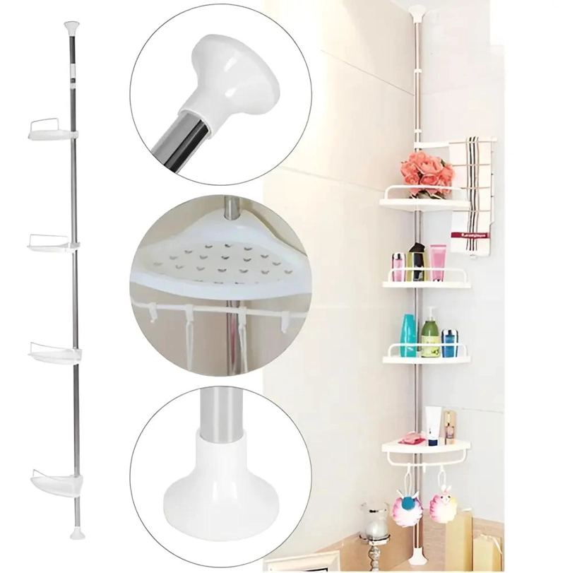 ORGANIZADOR ESQUINERO DE DUCHA CON 4 REPISAS AJUSTABLES - 6