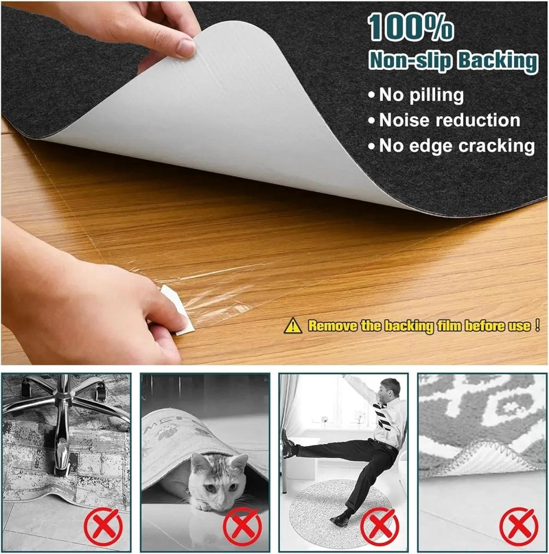 ALFOMBRA ANTIDESLIZANTE PROTECTOR DE PISO 120X90CM PARA OFICINA - 3